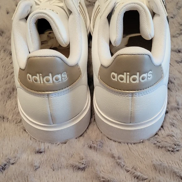 adidas White and Gray Women's Sneakers - Picture 3 of 8